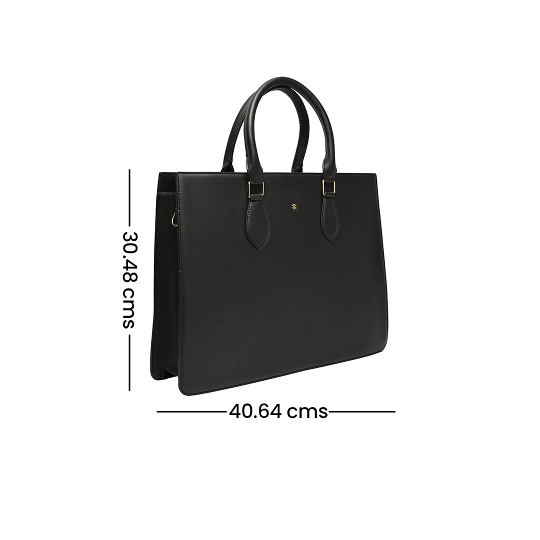 HORRA OFFICE HANDBAG FOR WOMEN COMPATIBLE FOR 13 INCH LAPTOP- BLACK