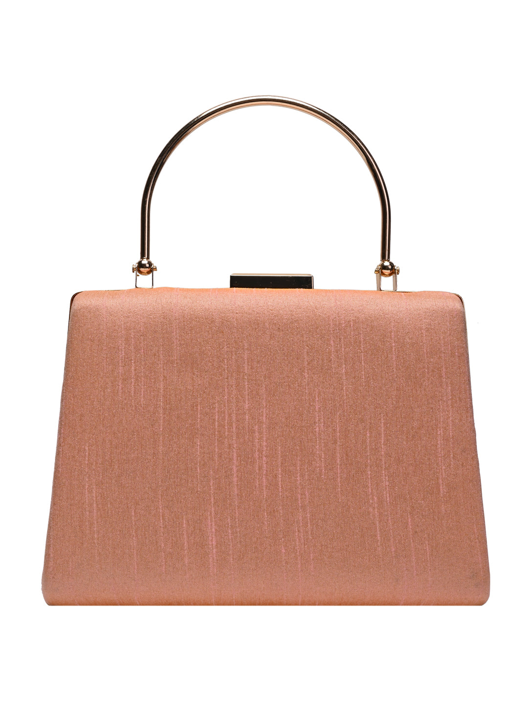 Horra Embellished Silk Clutch - Peach