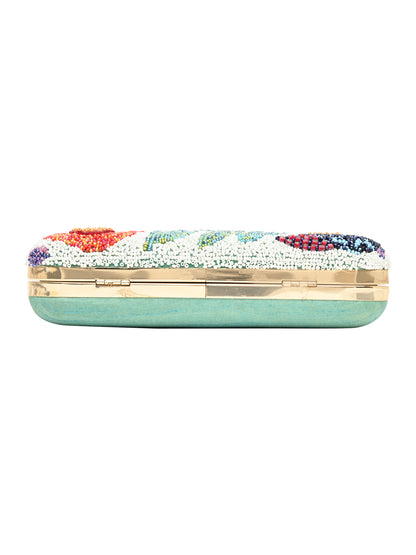 Horra Beads Emboridery Embellished Silk Party Clutch