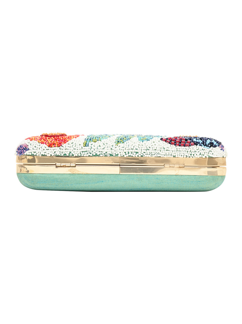 Horra Beads Emboridery Embellished Silk Party Clutch