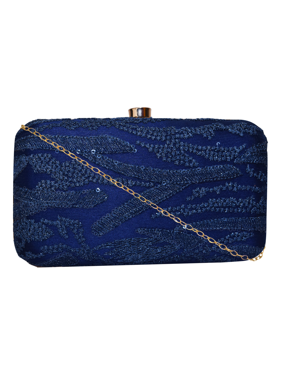 Horra Embroidered Casual Clutch With Detachable Sling Chain