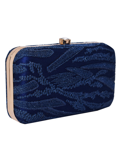 Horra Embroidered Casual Clutch With Detachable Sling Chain