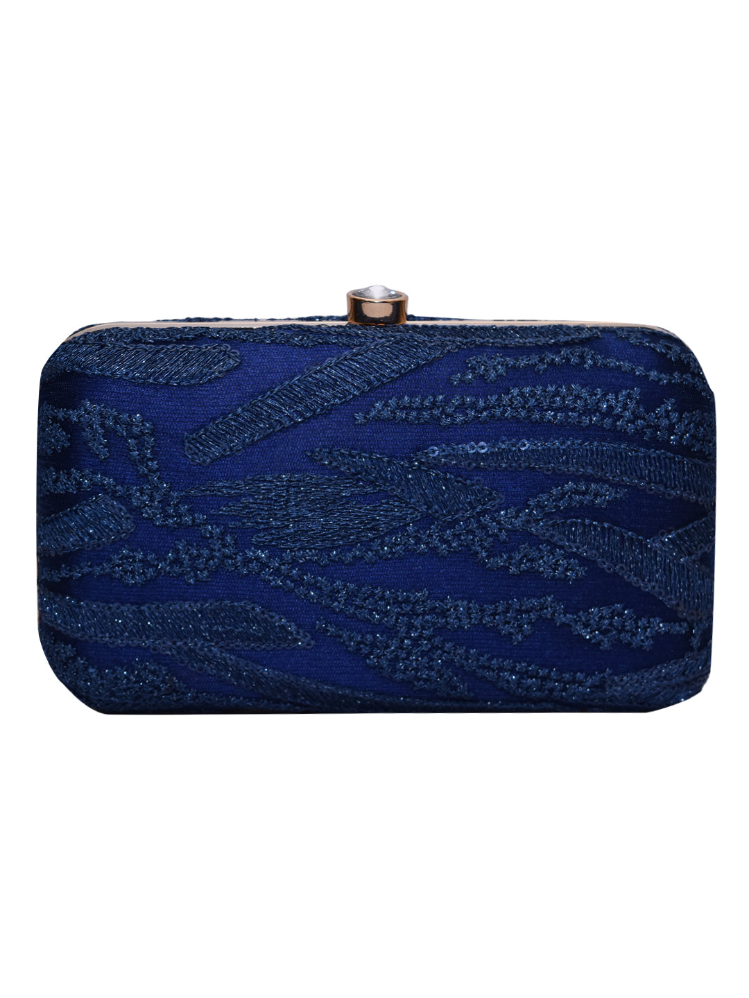 Horra Embroidered Casual Clutch With Detachable Sling Chain