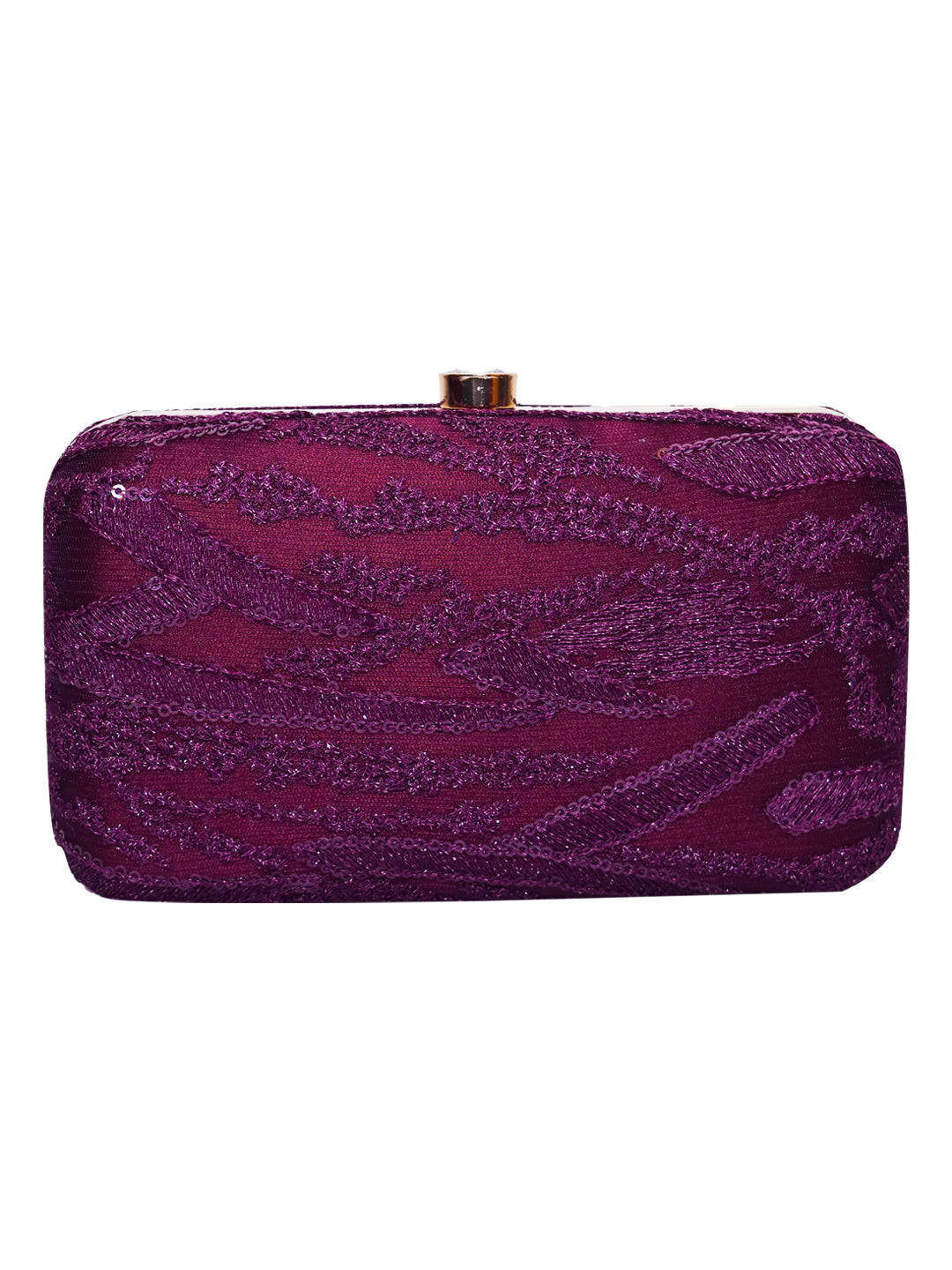 Horra Embroidered Casual Clutch With Detachable Sling Chain