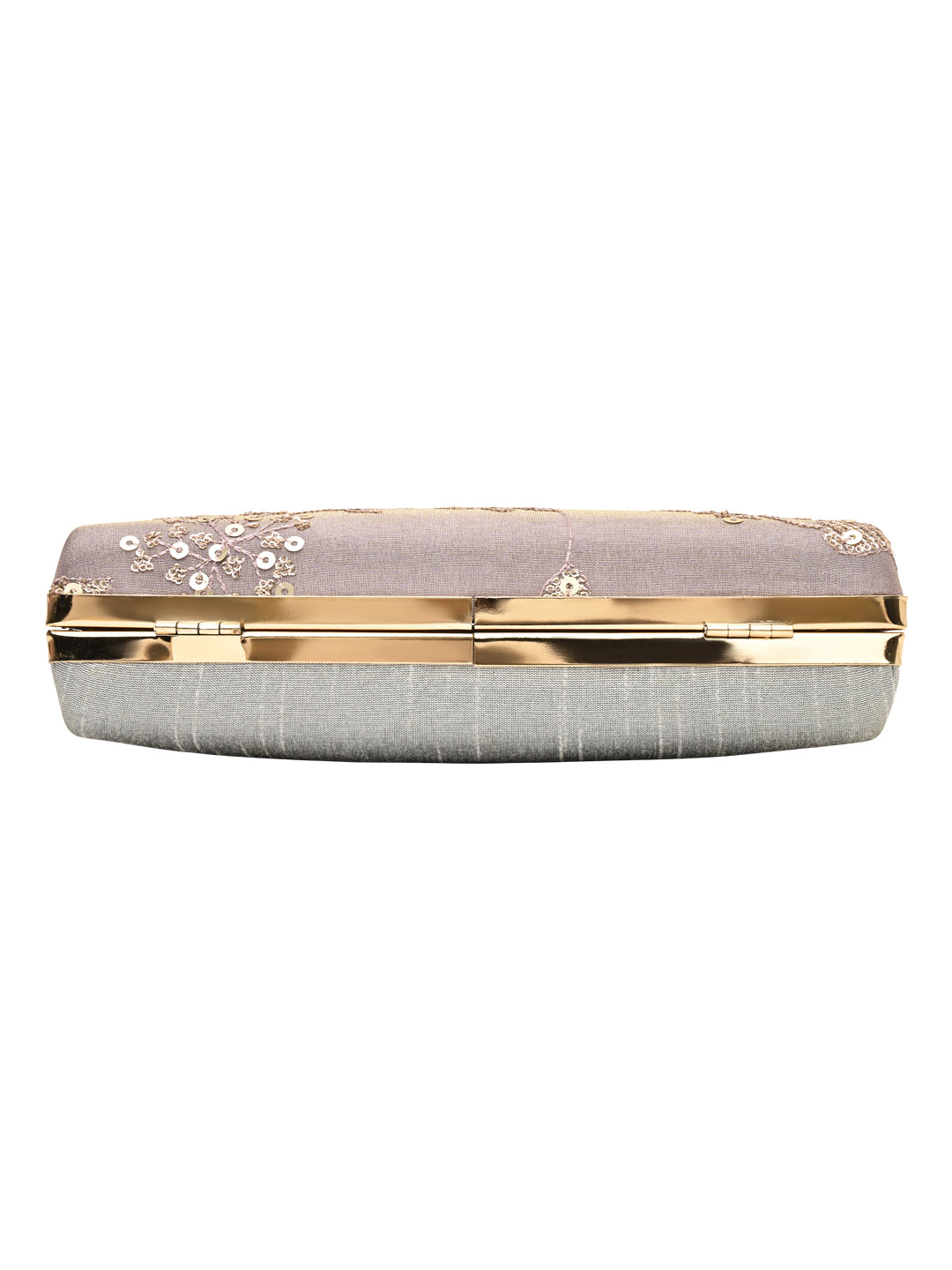 Horra Embellished Silk party Clutch - Light Purple