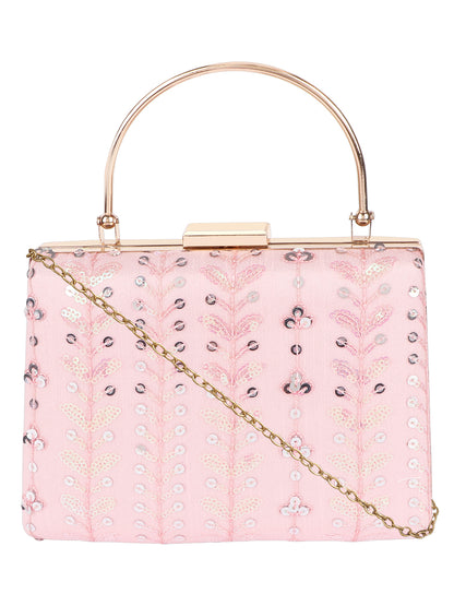 HORRA LEAF CLUTCH LIGHT PINK