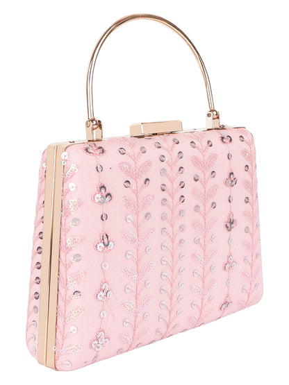 HORRA LEAF CLUTCH LIGHT PINK