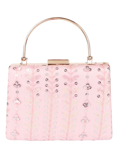 HORRA LEAF CLUTCH LIGHT PINK