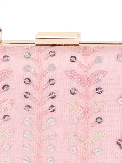 HORRA LEAF CLUTCH LIGHT PINK