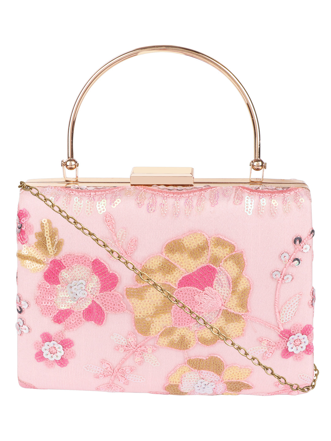 HORRA LIGHT PINK FLOWER CLUTCH