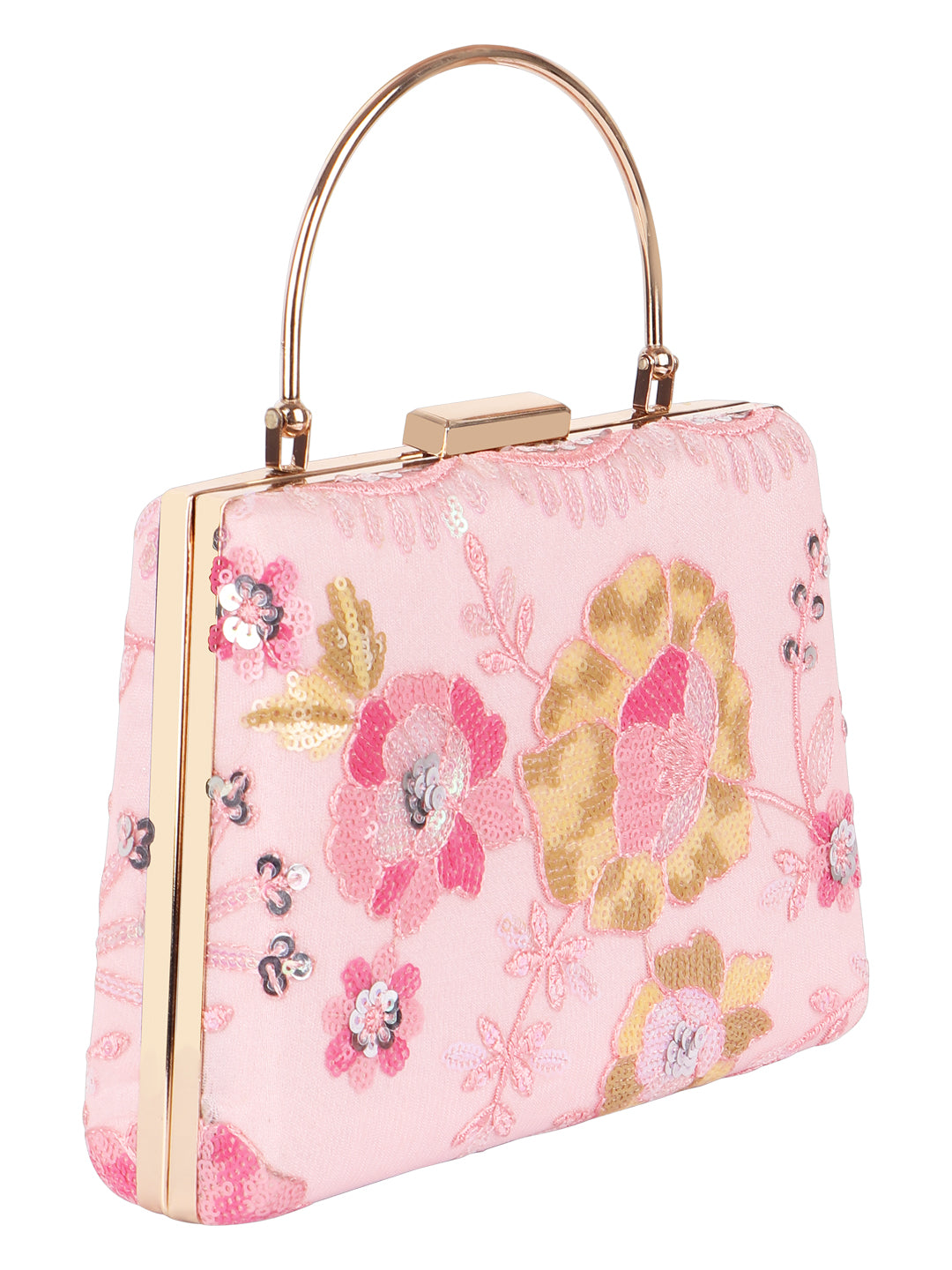 HORRA LIGHT PINK FLOWER CLUTCH