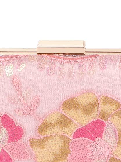 HORRA LIGHT PINK FLOWER CLUTCH