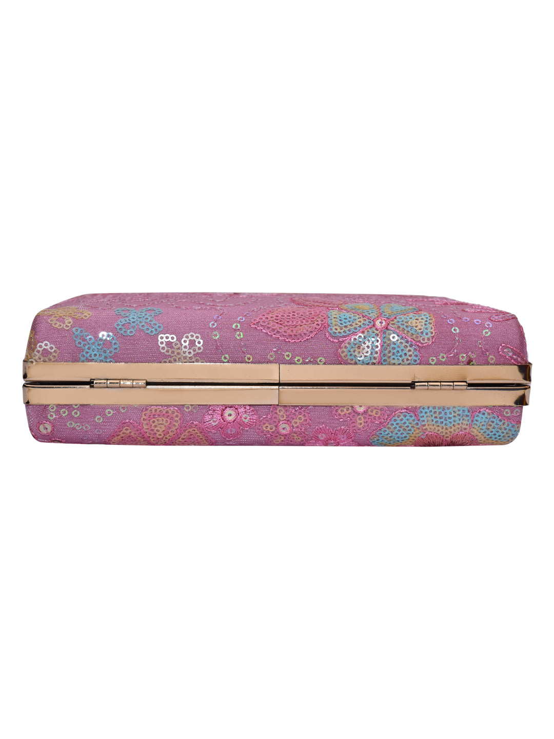 Horra Embellished Party Clutch Pink