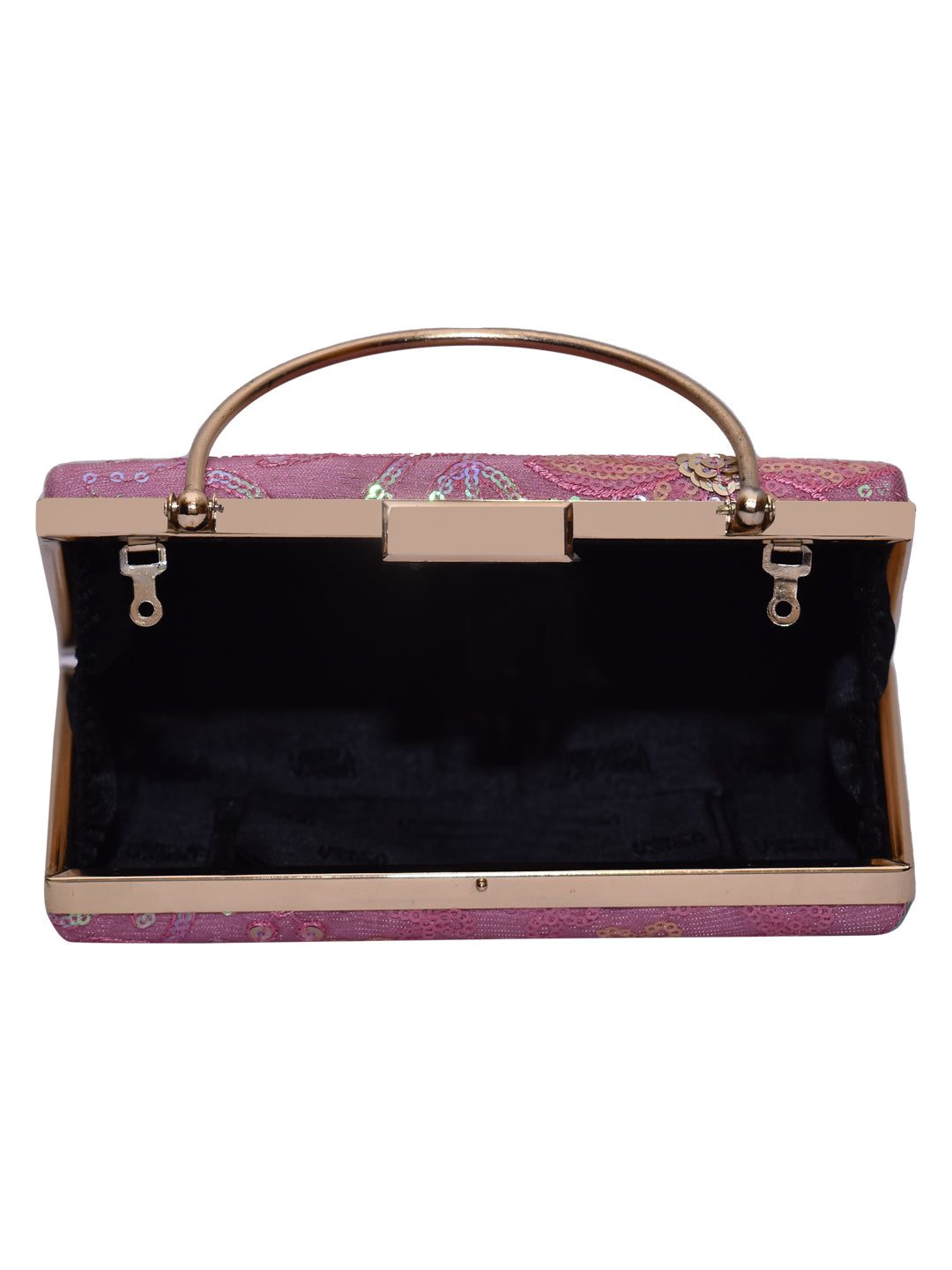 Horra Embellished Party Clutch Pink