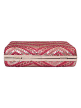 HORRA SEQUIN EMBROIDERY PARTY CLUTCH WITH HANDLE AND DETACHABLE CHAIN