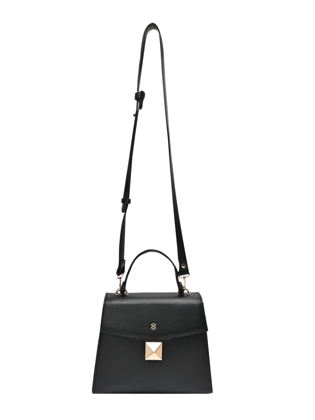 Horra Solid Satchel Bag - Black