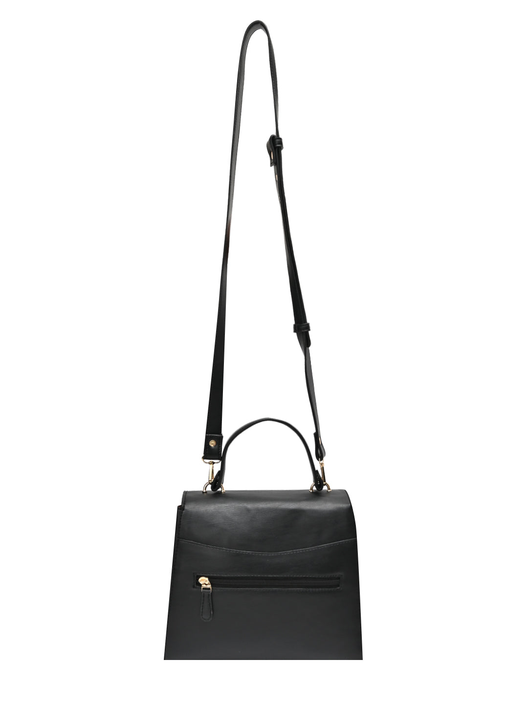 Horra Solid Satchel Bag - Black