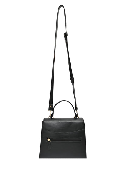 Horra Solid Satchel Bag - Black