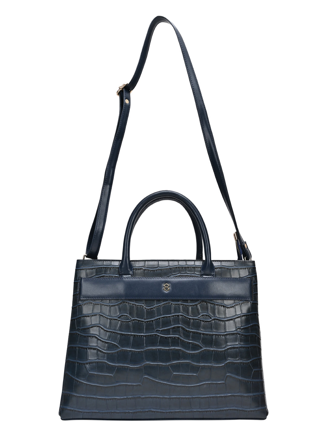 Horra Croco Texture Handbag With Detachable Sling Strap