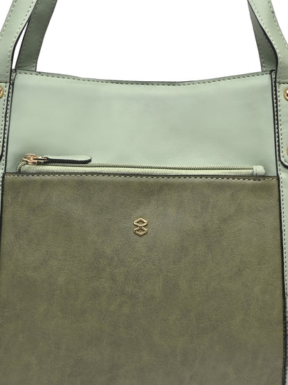 HORRA CASUAL HANDBAG MINT GREEN WITH 3 COMPARTMENTS