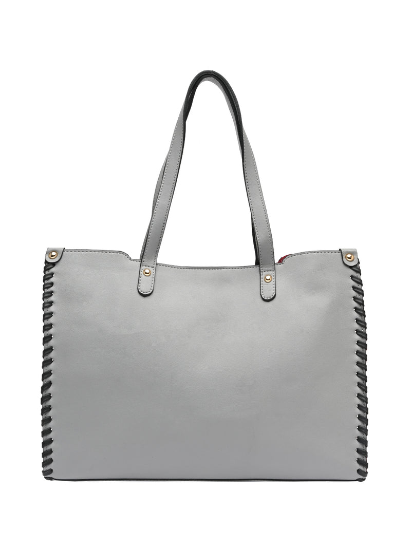 Horra Oversized Tote Bag With Front Pocket Grey