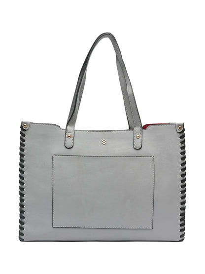 Horra Oversized Tote Bag With Front Pocket Grey