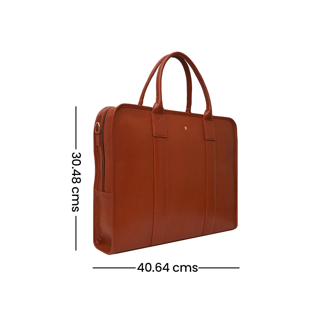 Horra 15 Inch Laptop Bag For Men and Women- Tan