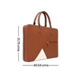 Horra Colorblocked 15 Inch Laptop Bag For Men and Women- Brown