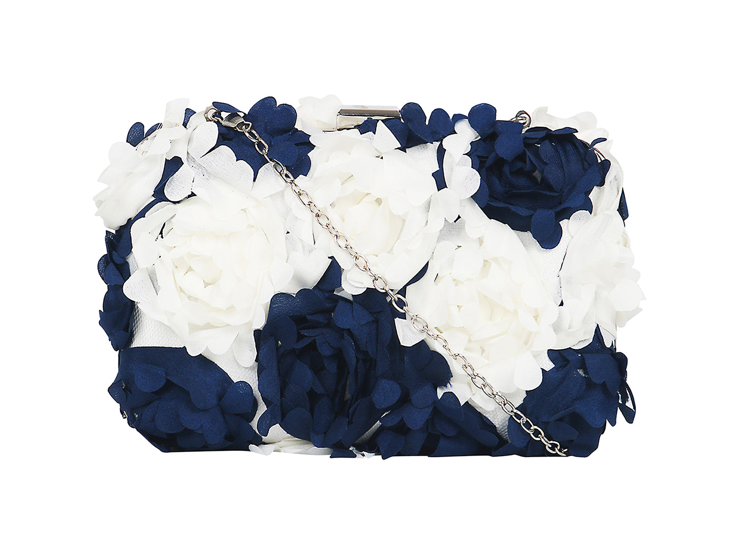 Blue &amp; White Solid Gadernia Clutch - Horra Luxury