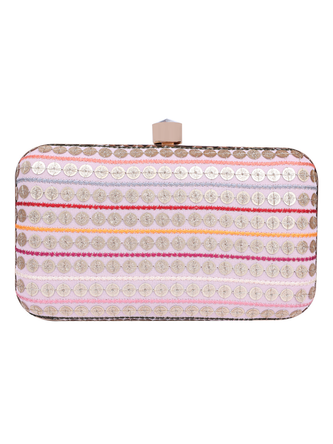 HORRA SEQUIN PARTY CLUTCH WITH DETACHABLE CHAIN SLING