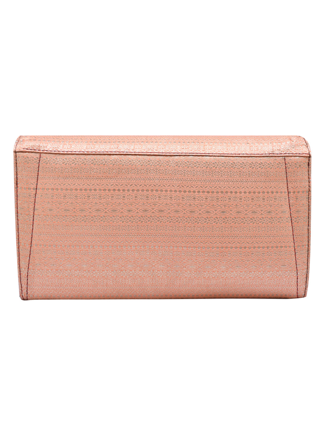 Horra Peach Shimmer Envelope Clutch