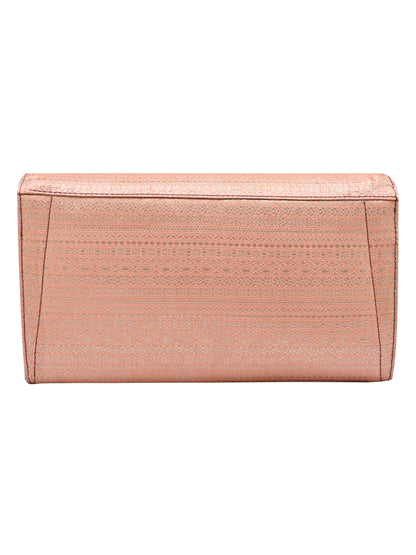 Horra Peach Shimmer Envelope Clutch